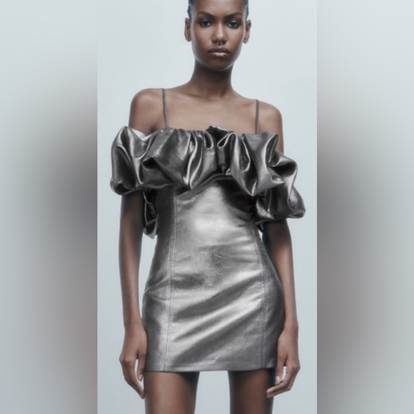 BLOGGERS FAV SILVER LIMITED DRESS ZARA - Picture 3 of 3